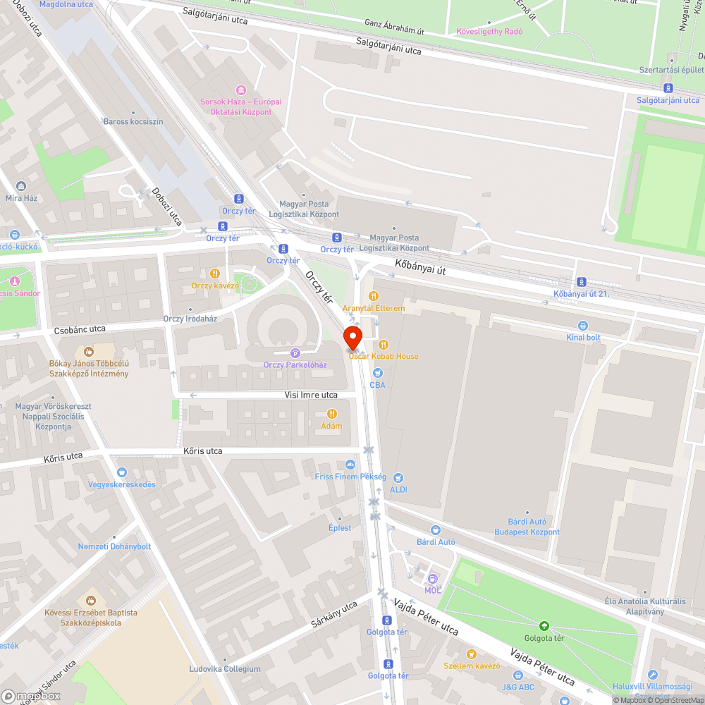 Kiégett izzó bejelentés helye