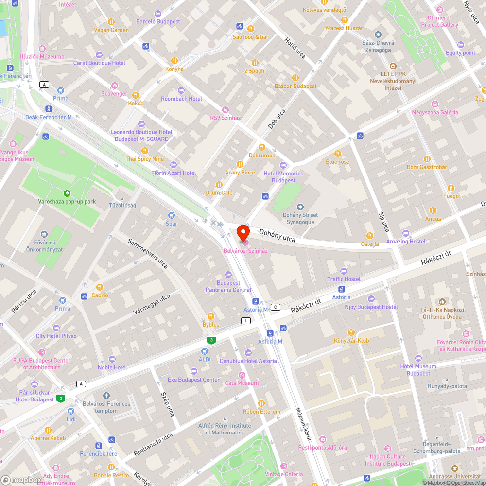 Belvárosi Színház bejelentés helye