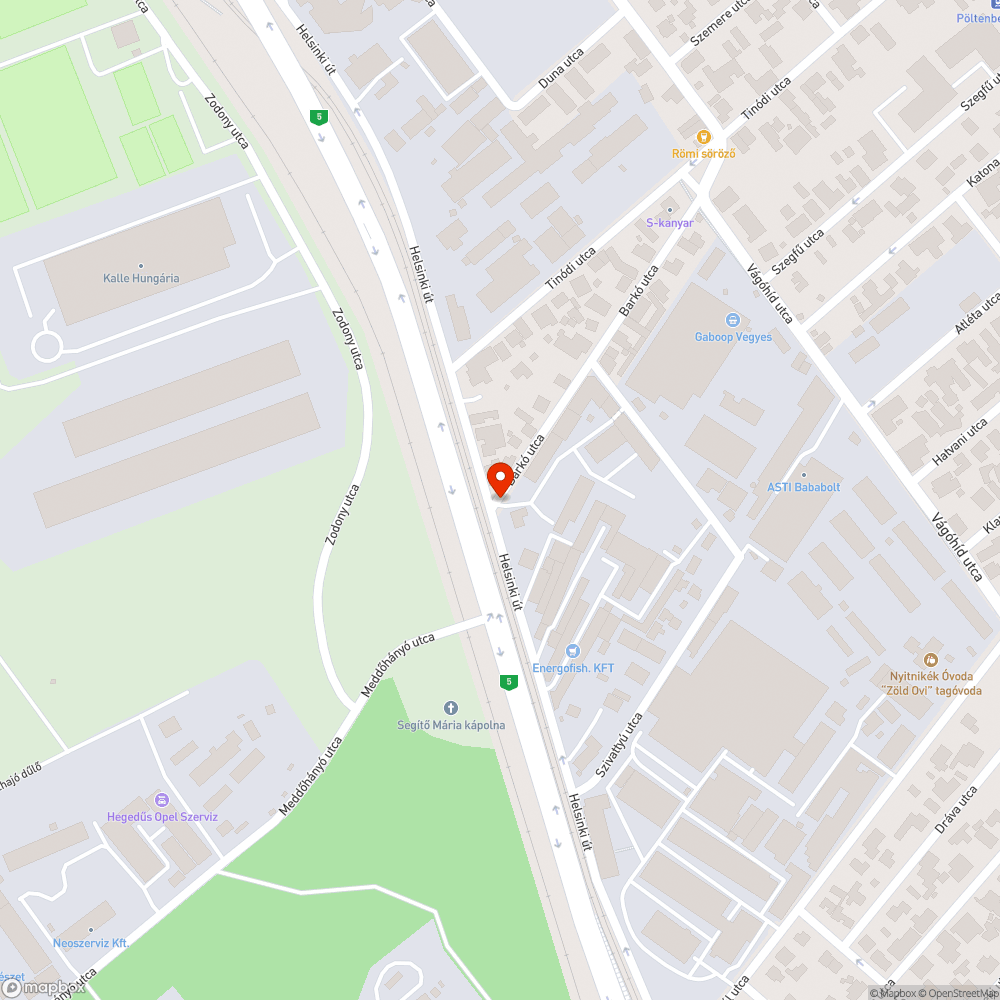 Pesterzsébet Barkó utca szemét bejelentés helye