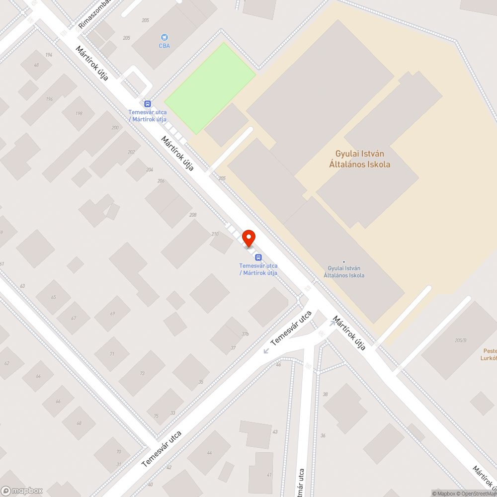 Buszmegálló graffiti bejelentés helye