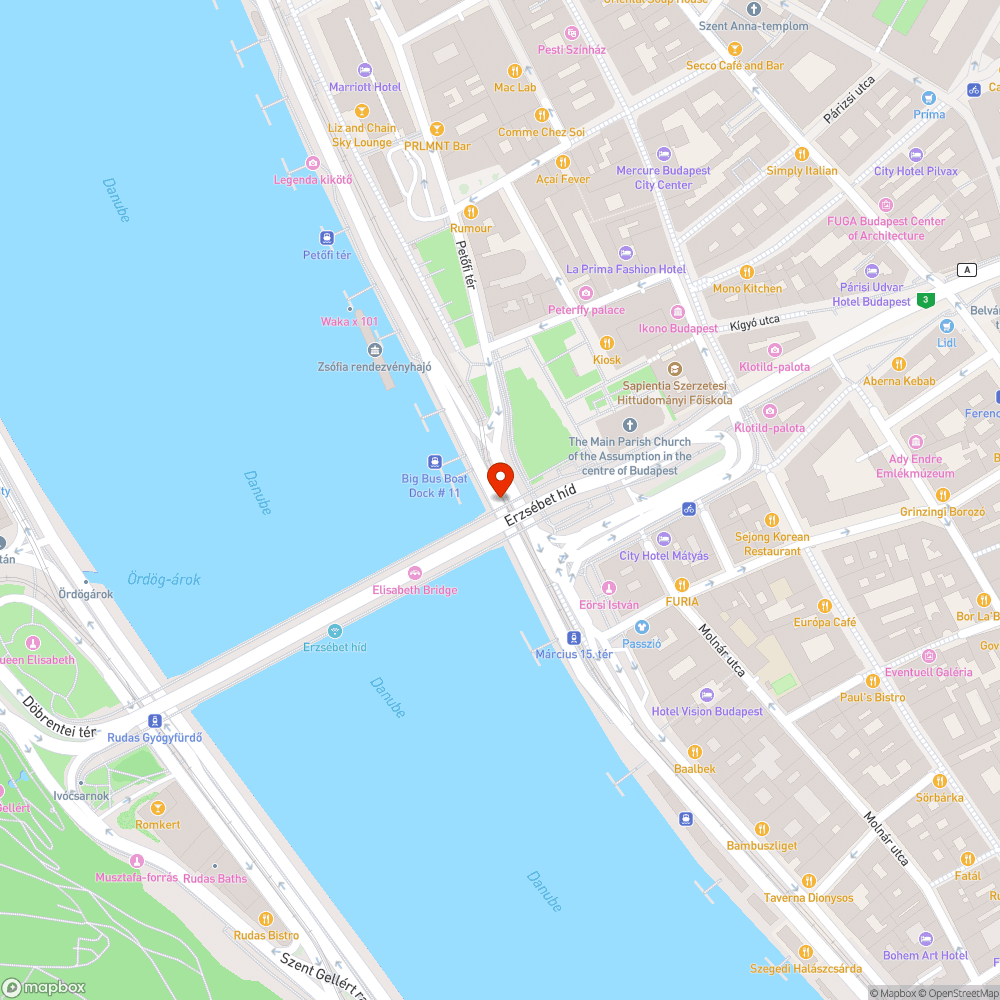 újabb graffitik az Erzsébet hídnál bejelentés helye