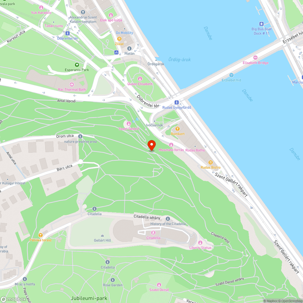 Óriás graffiti a Gellért szobor közelében bejelentés helye