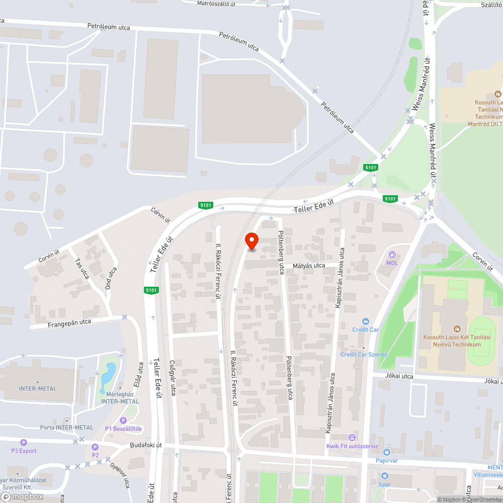 Elhanyagolt utca bejelentés helye