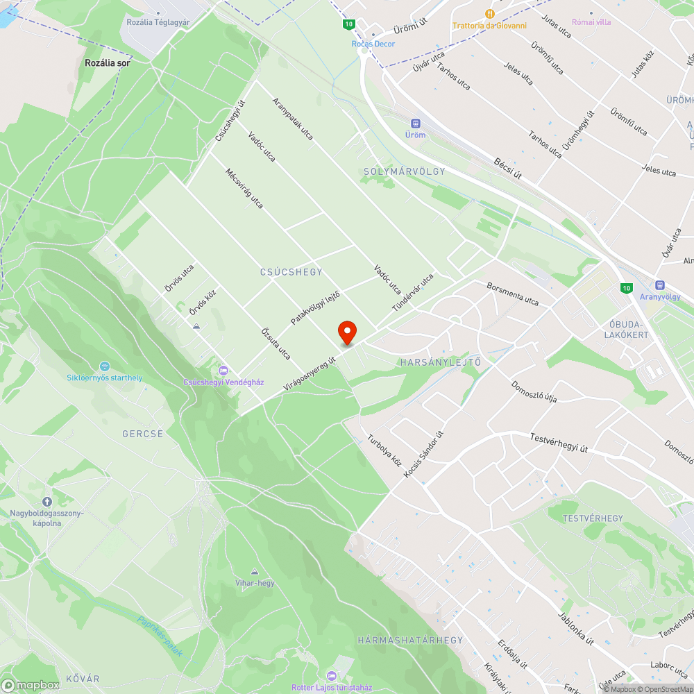 Virágosnyereg úton kátyúk bejelentés helye