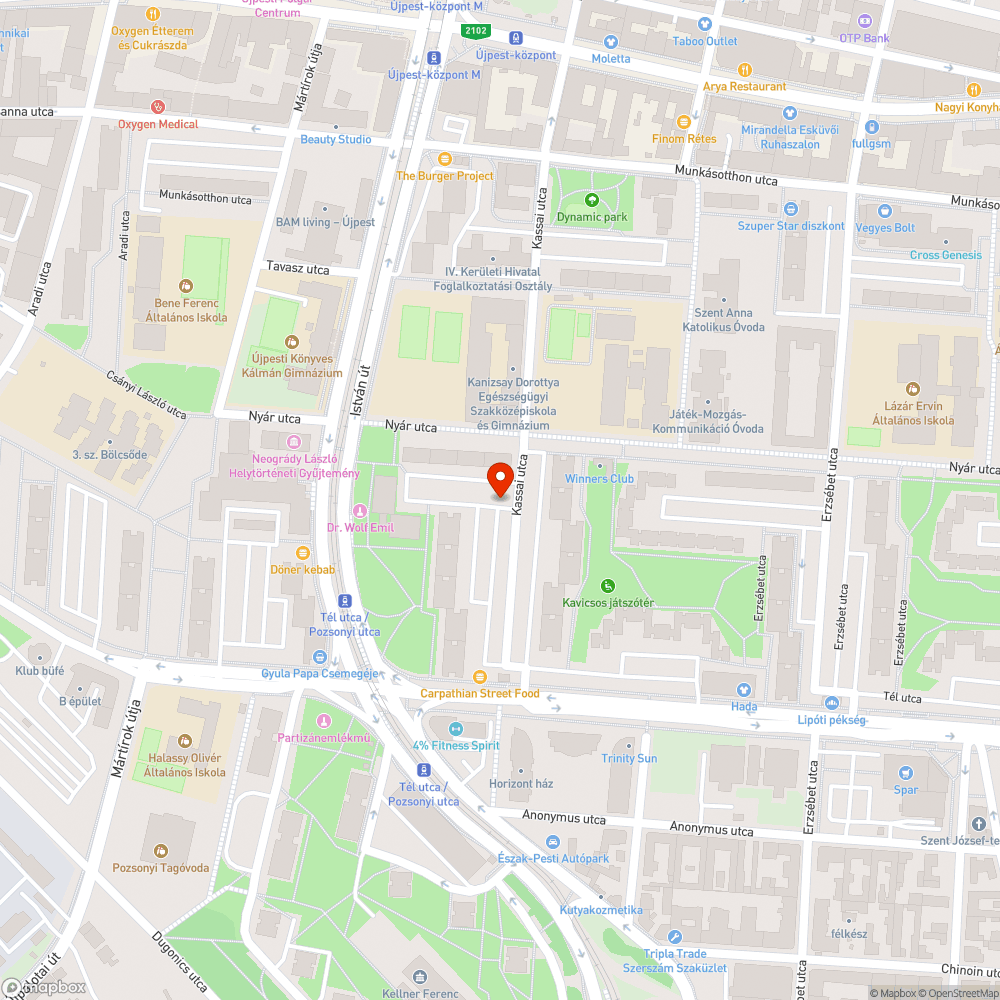 Elhagyott jármű a Nyár utcában bejelentés helye