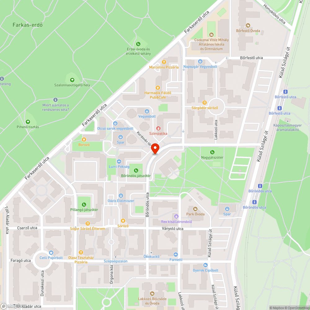 Óriás kátyú bejelentés helye