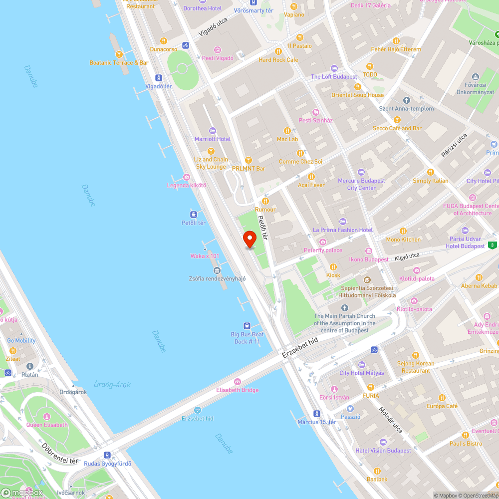 Graffitik a Duna-korzón sétányán (Petőfi tér környéke) bejelentés helye