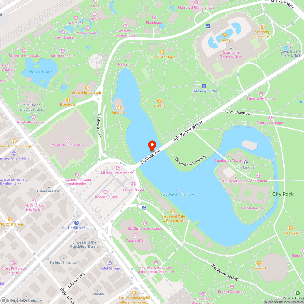 A Millenniumi hídon 4 db kandeláber nem világít. bejelentés helye