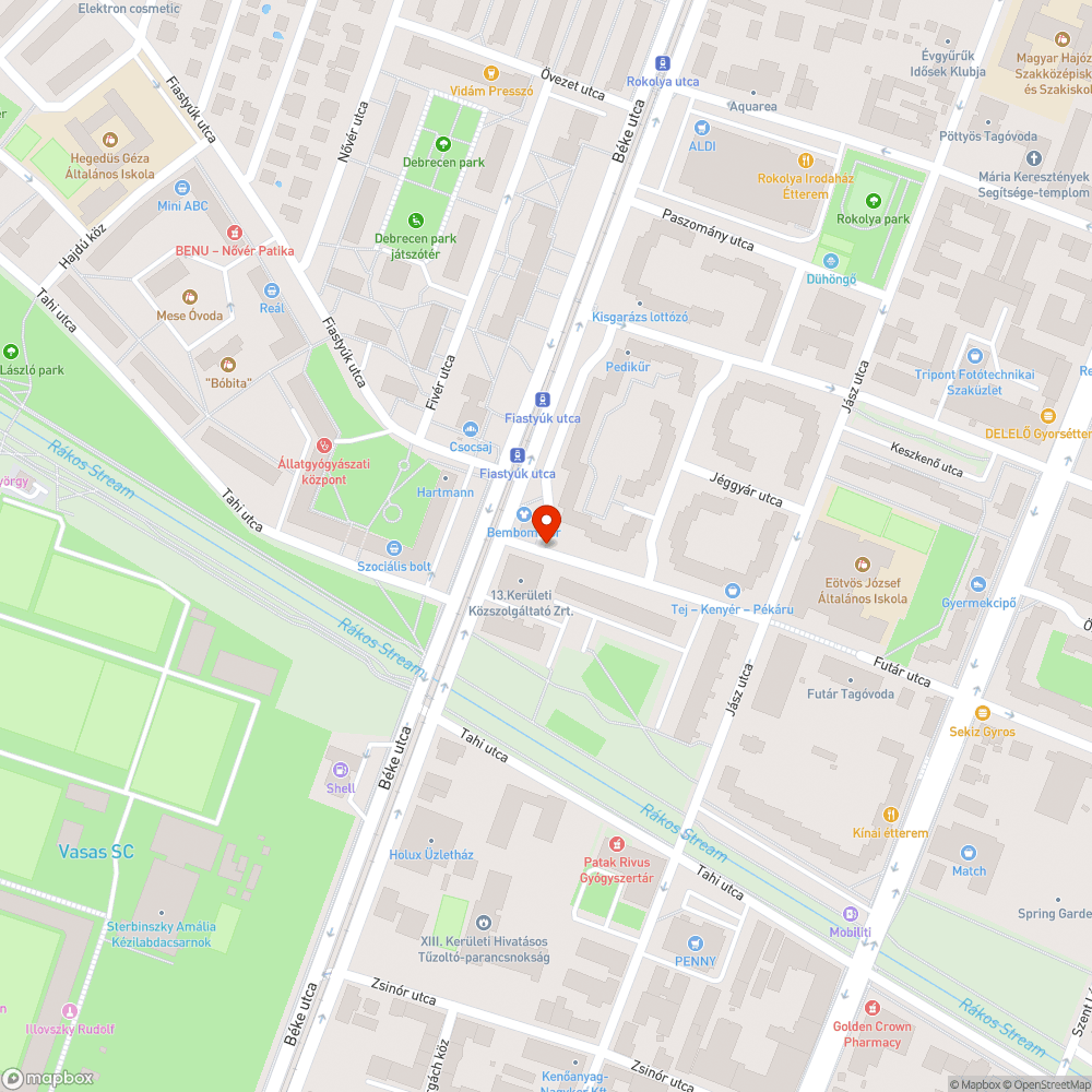 Elhagyott autó bejelentés helye