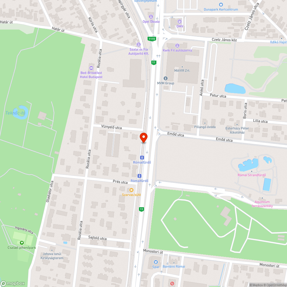 HÉV megálló tükör bejelentés helye