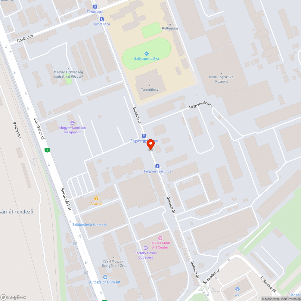 Gubacsi út 26. gyalogos átkelő bejelentés helye