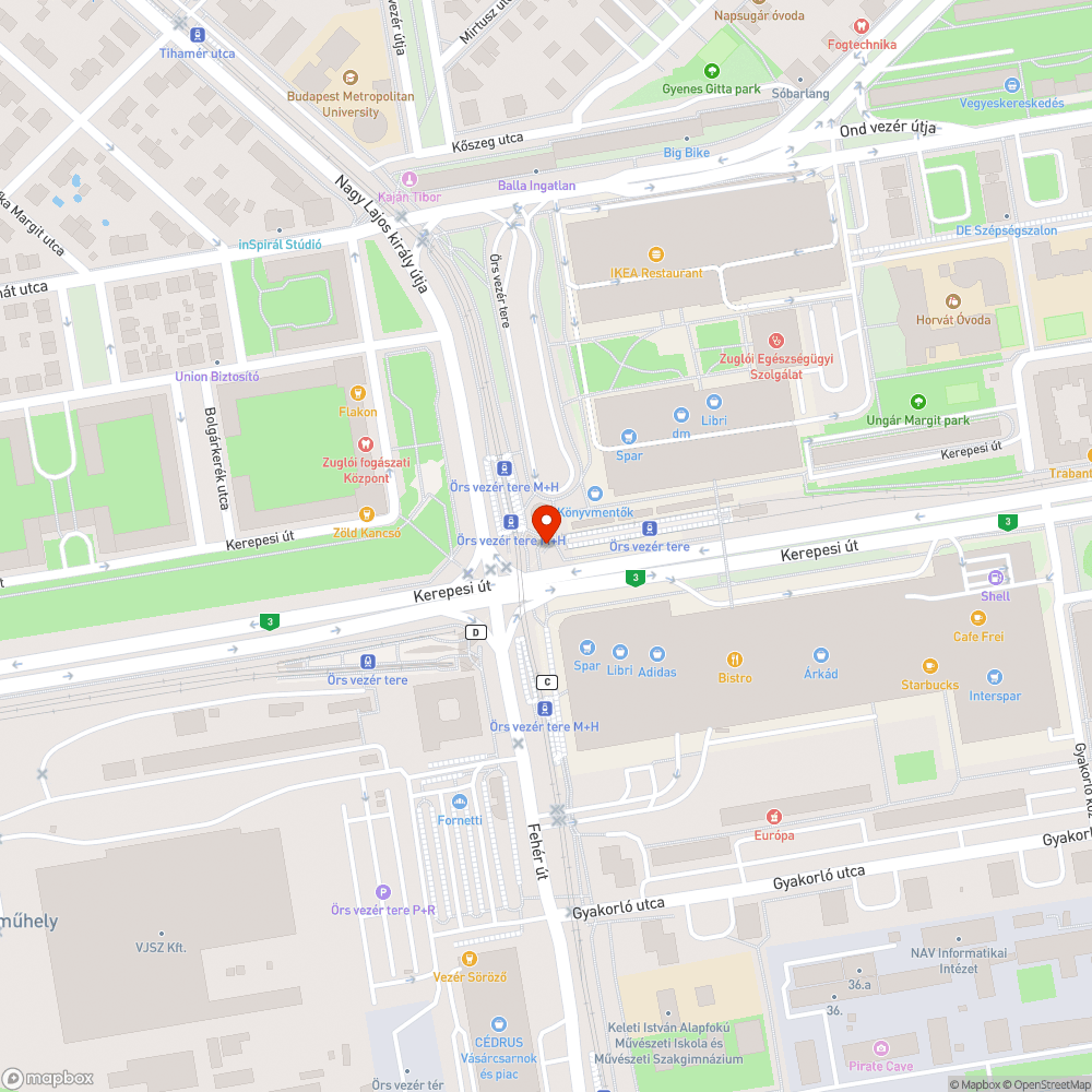 Örs vezér téren lépcsőnél 1 db lámpa nem világít. bejelentés helye