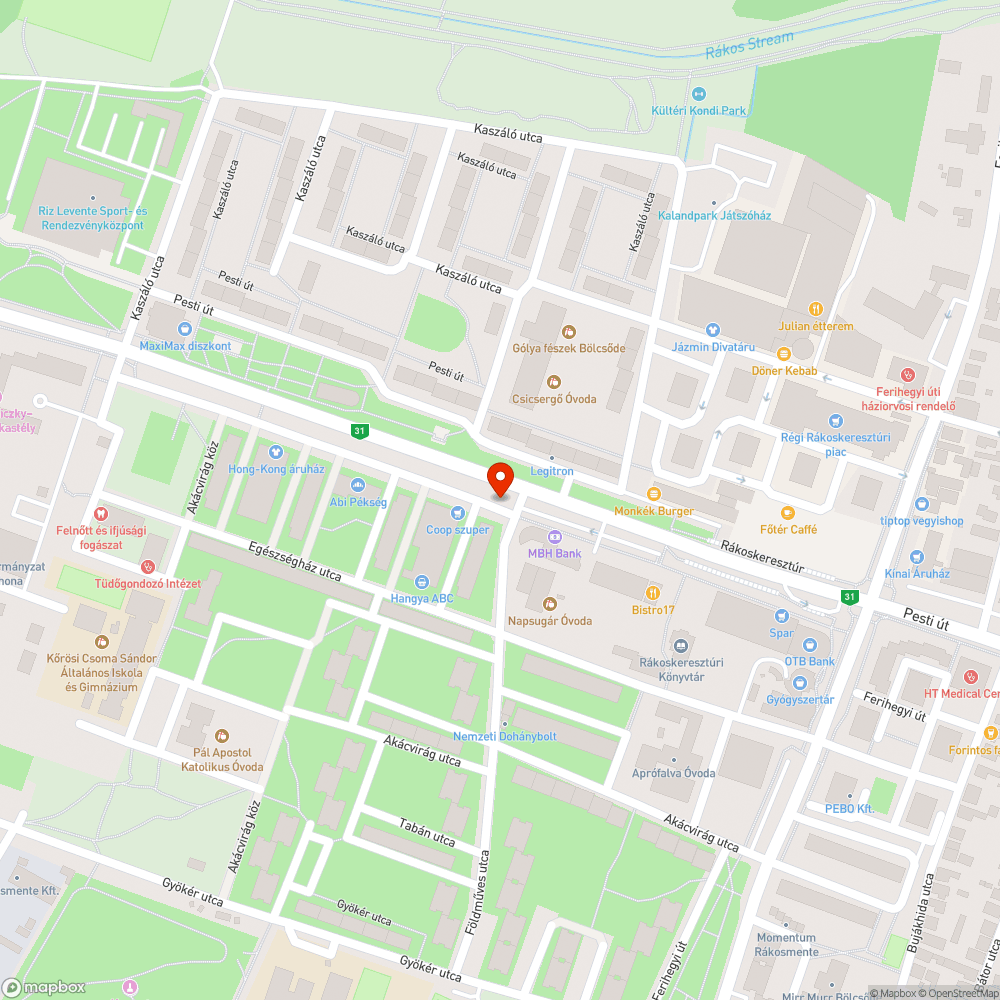 A fülke bejelentés helye