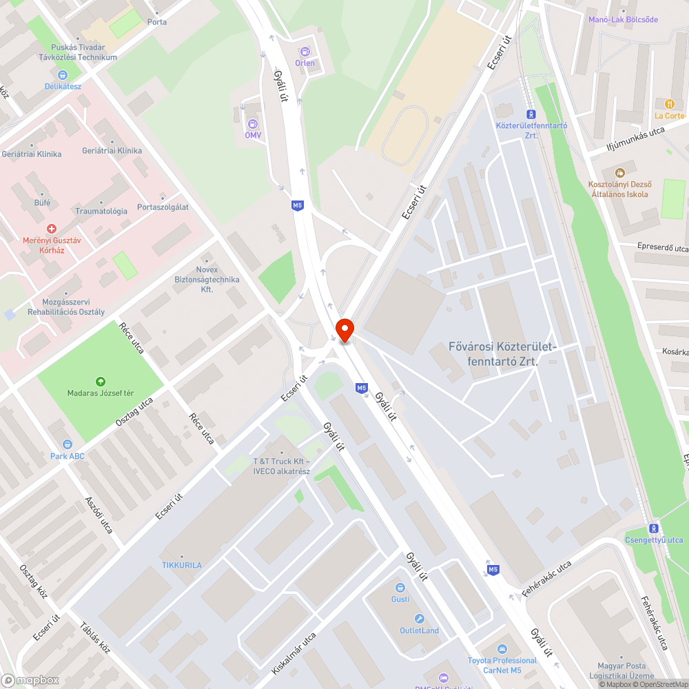 Sötét lámpa bejelentés helye