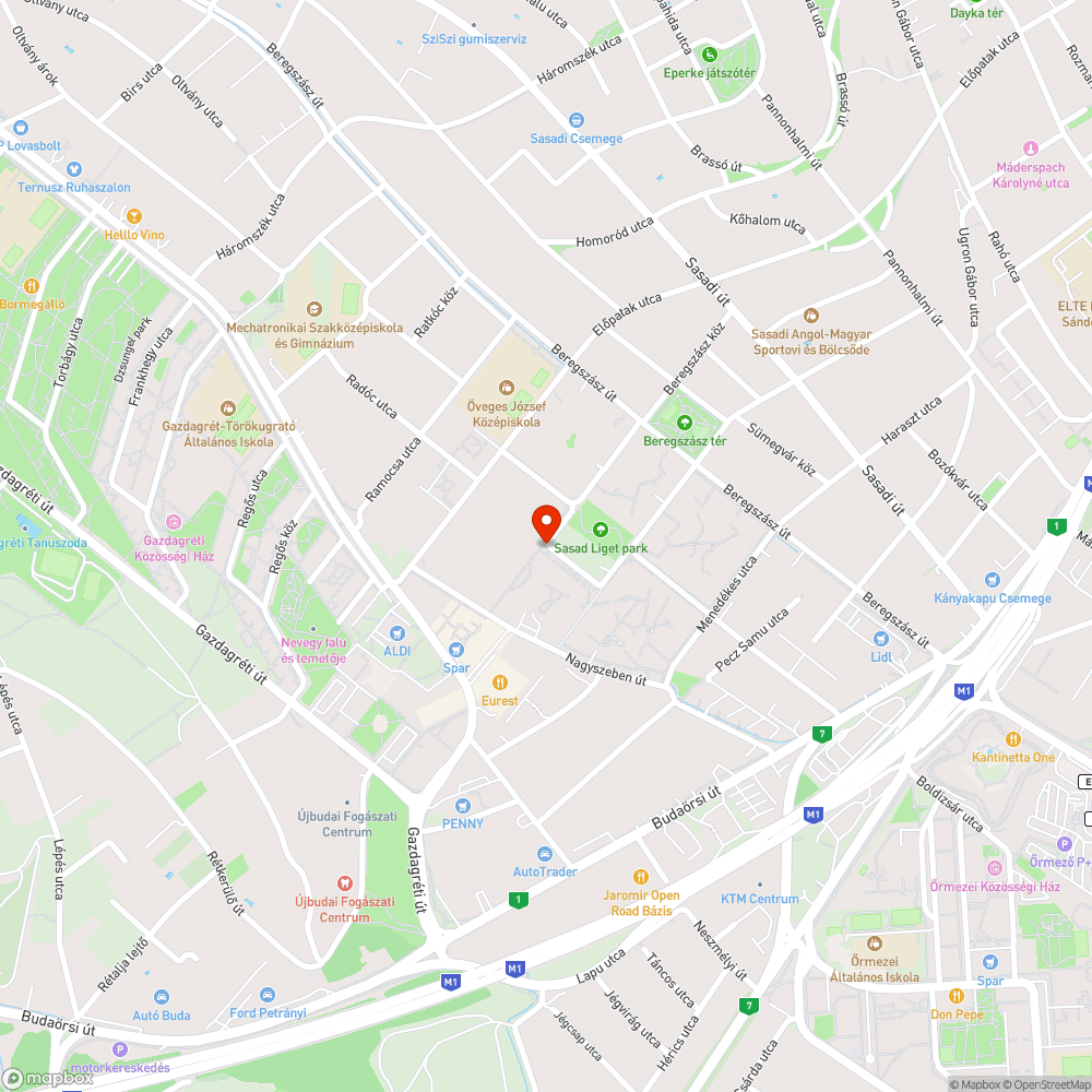 Összefirkált kutya-szemetes bejelentés helye