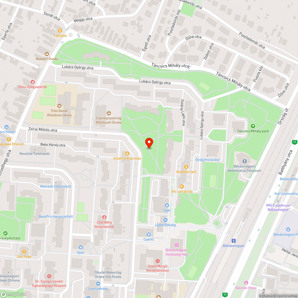 Botlásveszélyes járda bejelentés helye