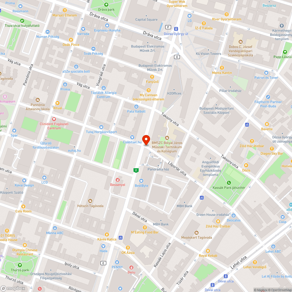 Lőportár - Váci út pollerek bejelentés helye