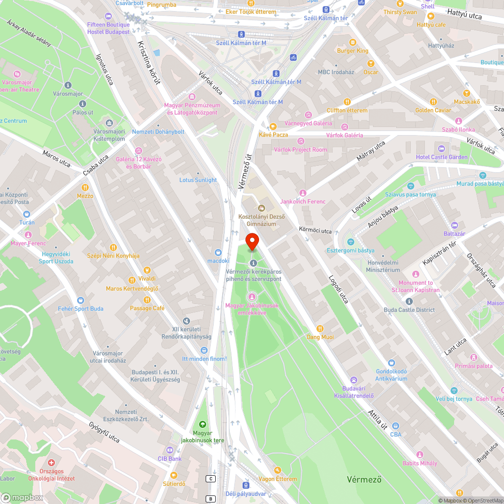 Vérmező park padok festése bejelentés helye