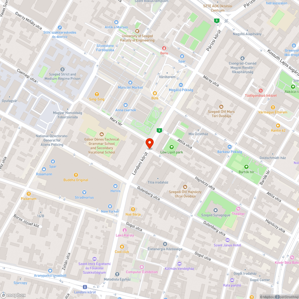 Hajnóczy utca - Londoni krt forgalomirányító lámpa bejelentés helye