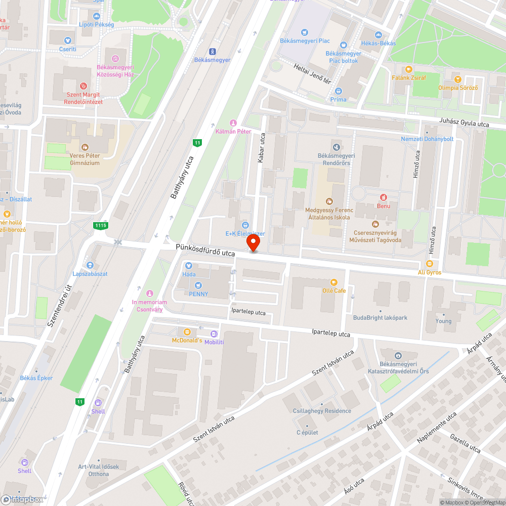 Kátyú az úttesten bejelentés helye