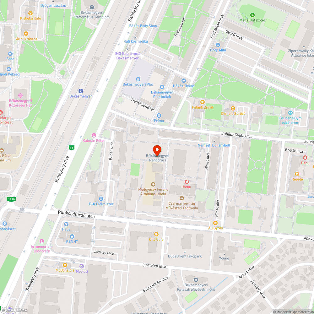 Sötét utca bejelentés helye