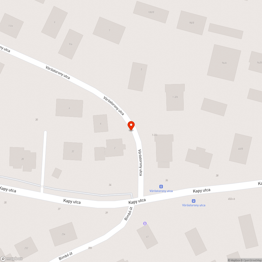 Vöröstorony utca kátyú bejelentés helye