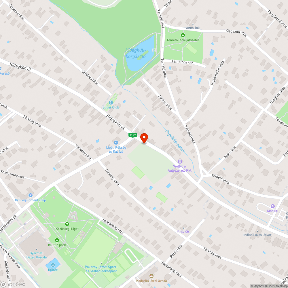 Buszmegállóban betörött üveg bejelentés helye