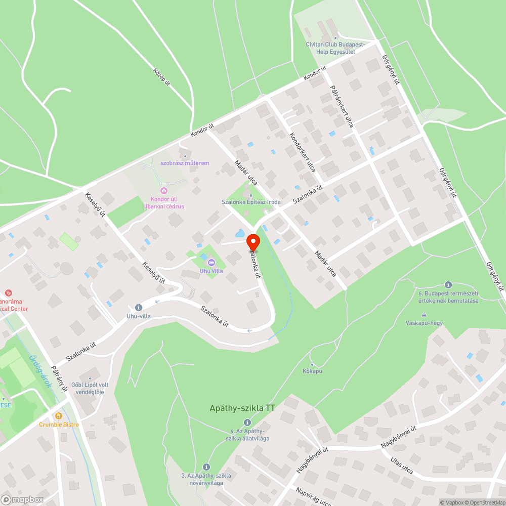 Szalonka utca behajtani tilos bejelentés helye