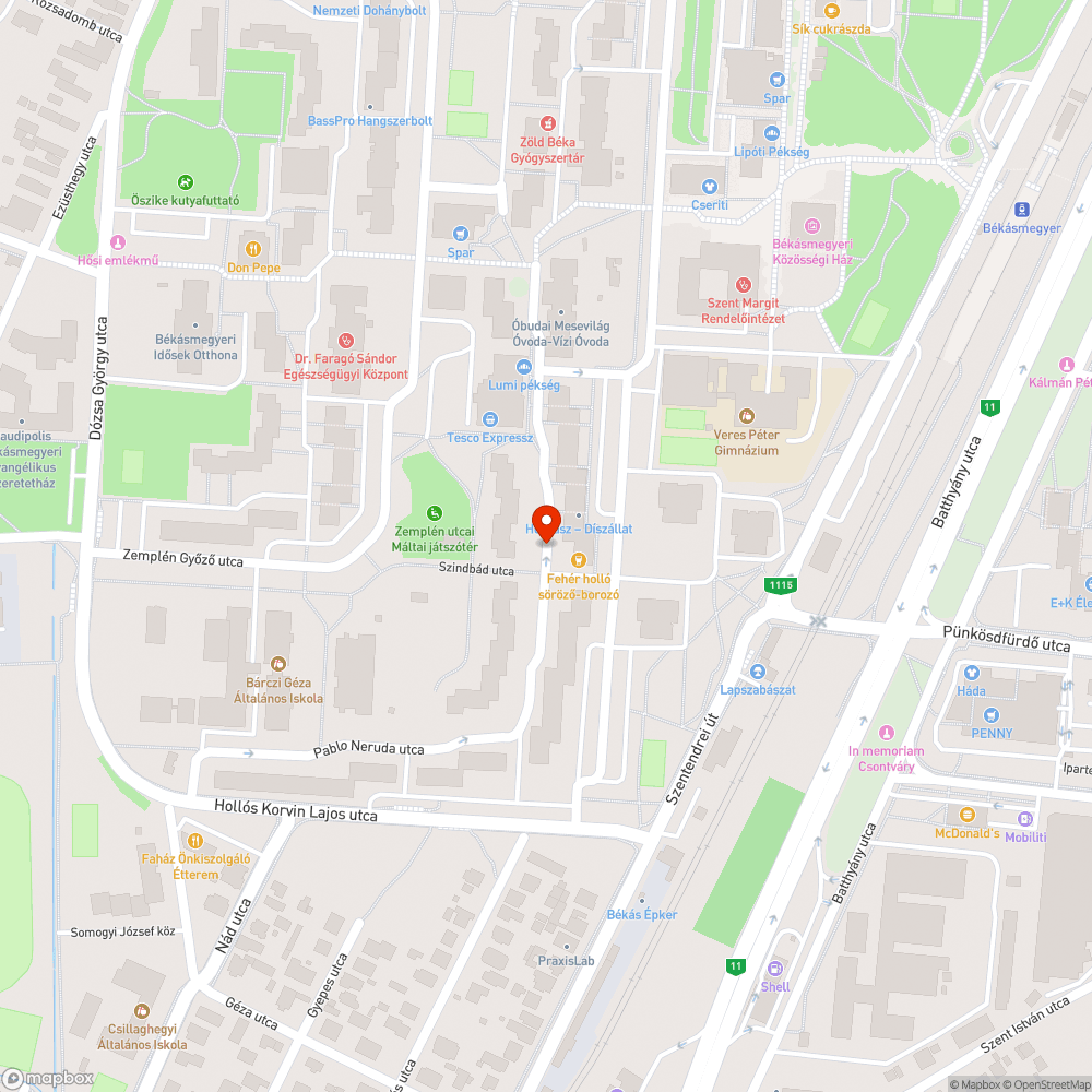 Méretes kátyú bejelentés helye