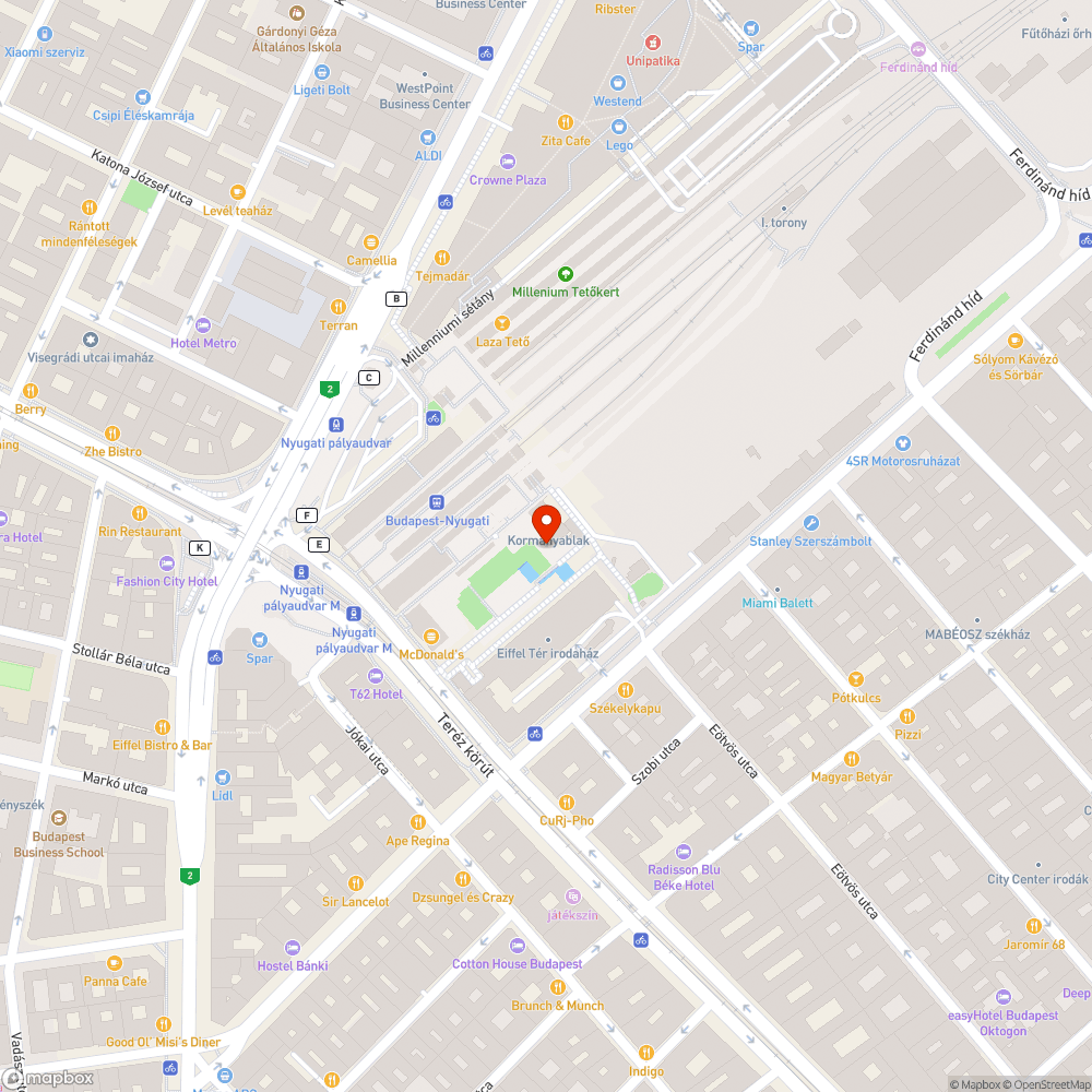 Kidőlt lámpa bejelentés helye