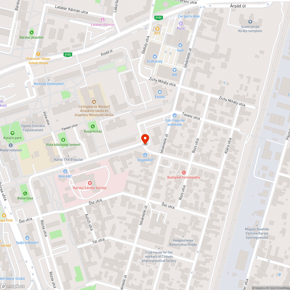 Elhagyott jármű bejelentés helye