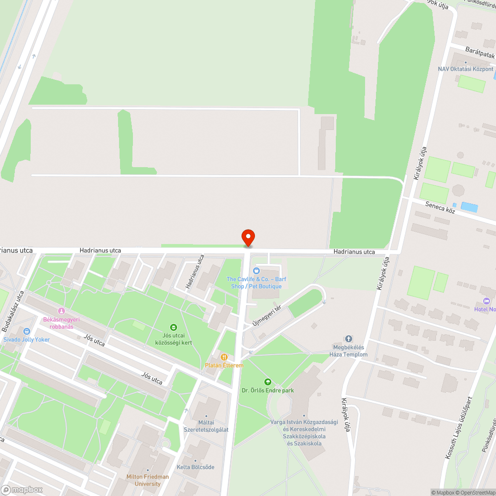 Hiányzik a Hadrianus utca bejelentés helye