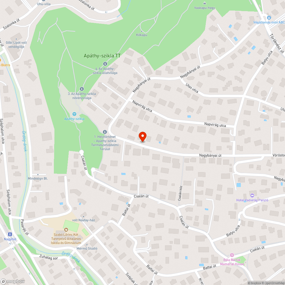 Beszakadt aszfalt - Nagybányai út bejelentés helye