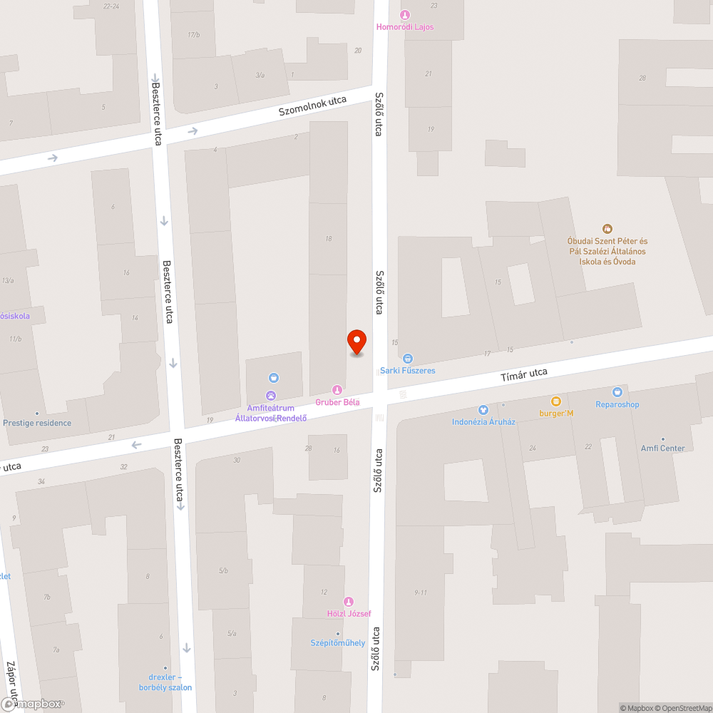 gyalogátkelőhely tábla elfordult, nem látható - Szőlő utca x Tímár utca sarka bejelentés helye