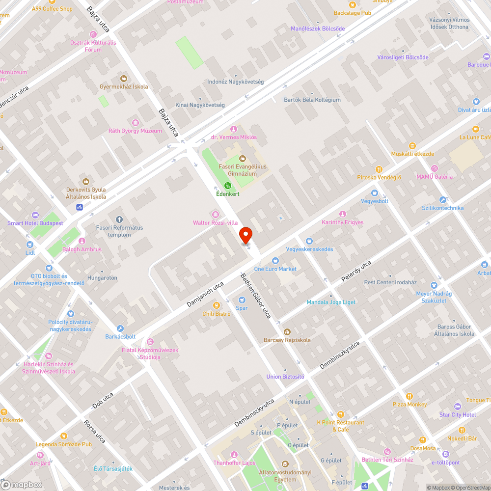 Hiányzó poller - Bajza bejelentés helye