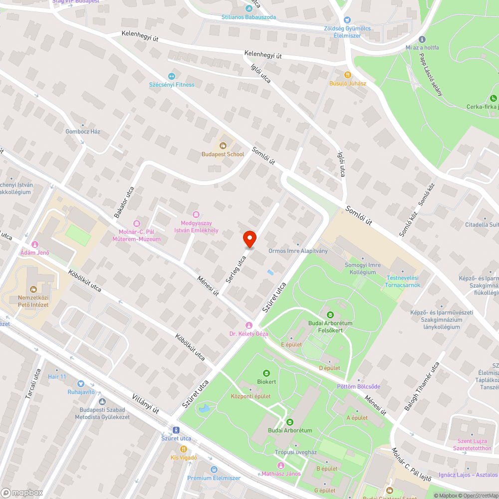 Serleg utca - járdán parkolás bejelentés helye