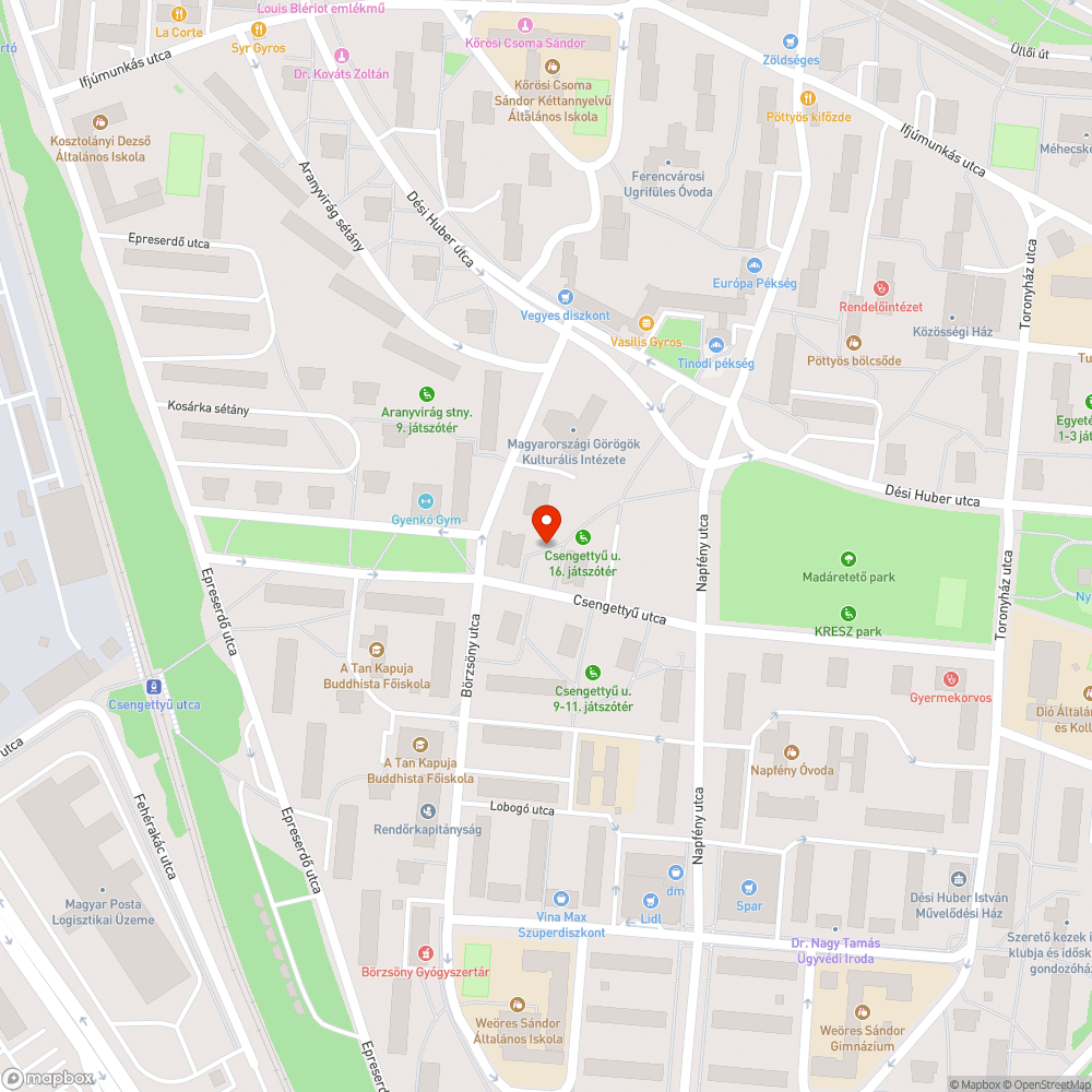 Elhagyott jármű bejelentés helye