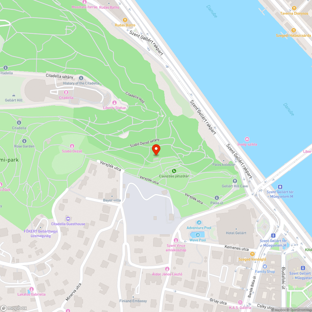 Esőház felújítása a Gellért hegyen bejelentés helye