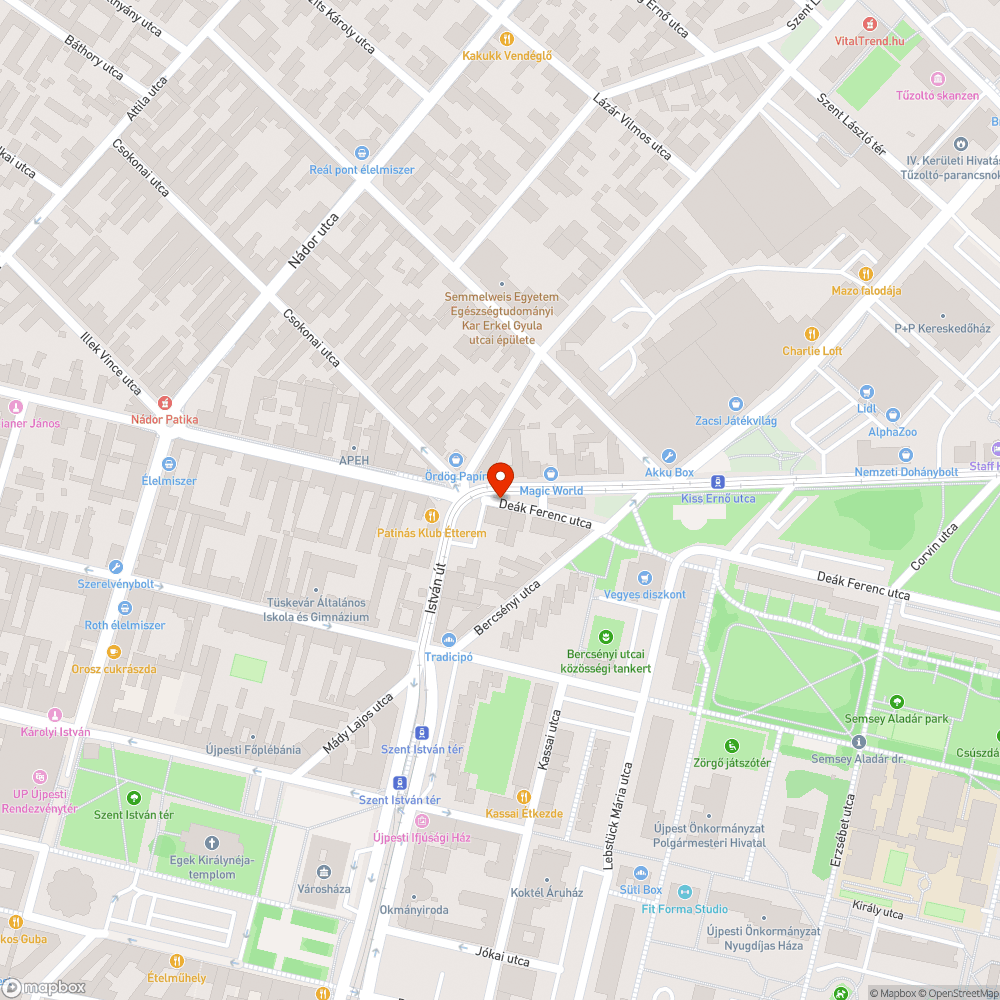 Rendszám nélküli autó közterületen (Deák-Görgey) bejelentés helye