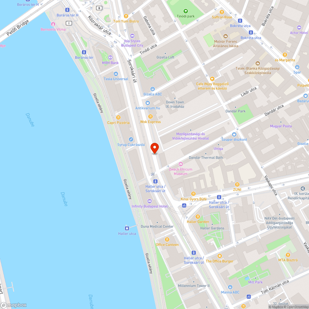 Soroksári út buszsáv hiba bejelentés helye