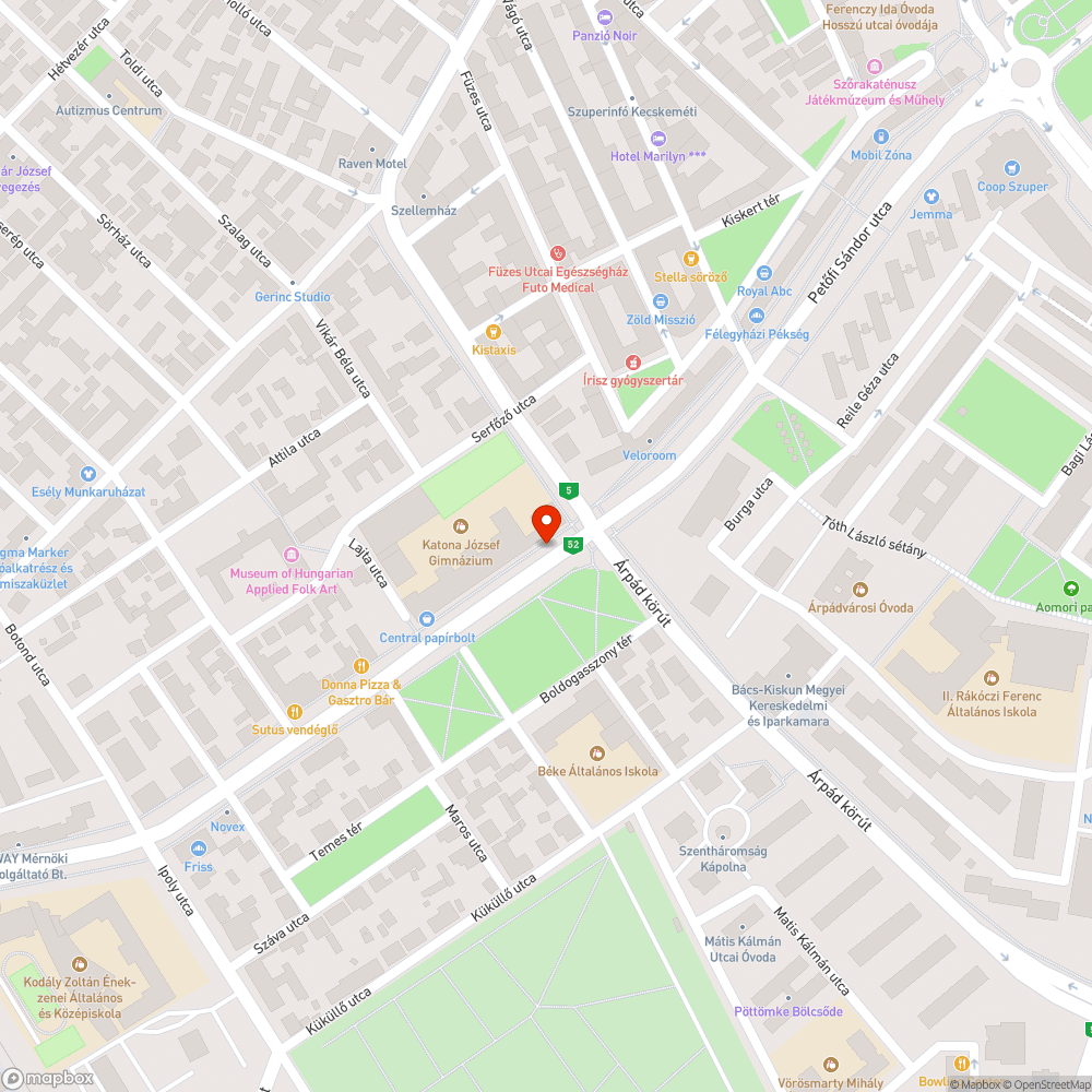 Nem működő közvilágítás a Dózsa György úton bejelentés helye