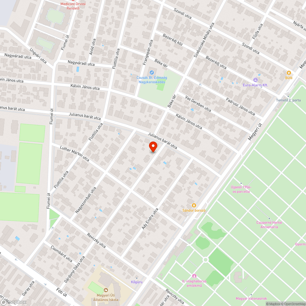 Elhagyott jármű bejelentés helye