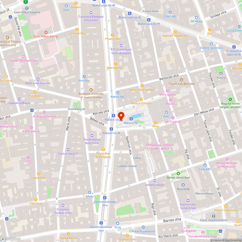 Rákóczi tér hétvégi szemét bejelentés helye