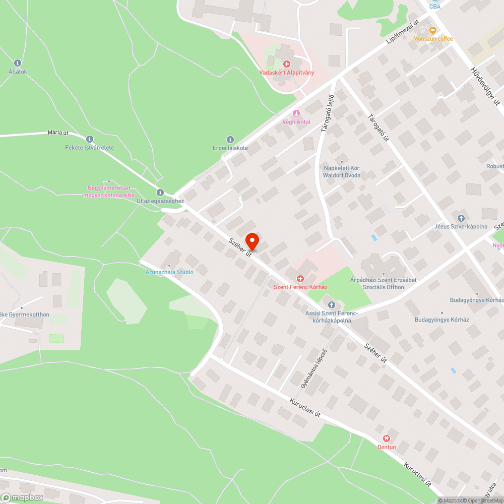 Hatalmas kátyú a Széher út felső szakaszán bejelentés helye