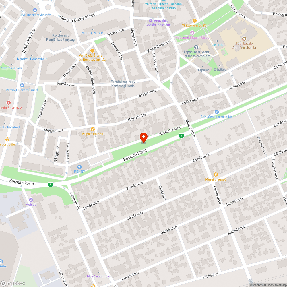 Nem működő közvilágítás az Erzsébet körúton bejelentés helye