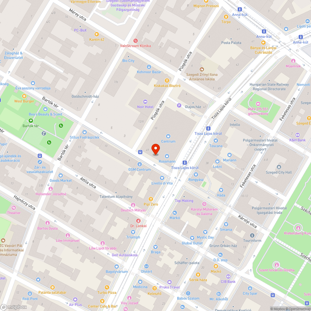 Sérült pad - Centrum bejelentés helye