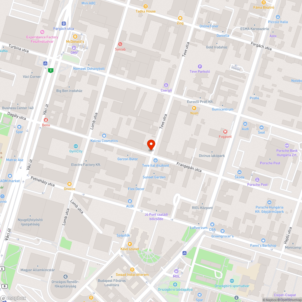 Vélhetően kiszáradt fa bejelentés helye