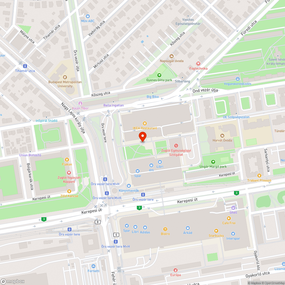 Kiégett lámpa bejelentés helye