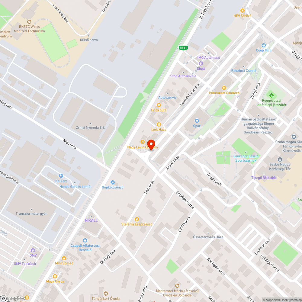 Kátyú bejelentés helye