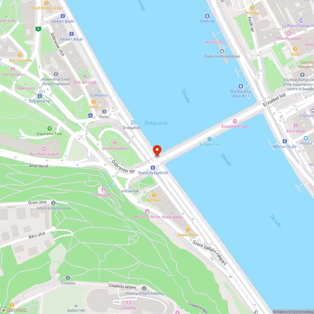 Erzsébet híd pillérei graffitisek bejelentés helye